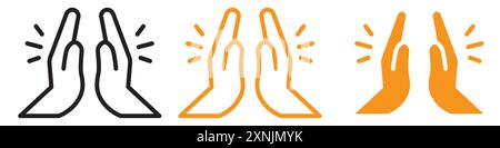 Clapping hand icon web design logo set collection in vector Stock Vector