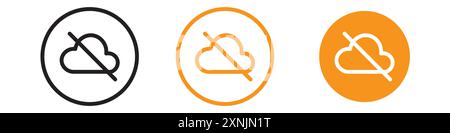 cloud sync disable icon web design logo set collection in vector Stock Vector