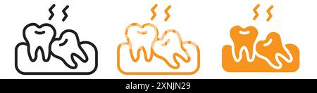 Crooked teeth icon web design logo set collection in vector Stock Vector