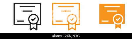 certificate icon web design logo set collection in vector Stock Vector