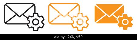 Email settings icon web design logo set collection in vector Stock Vector