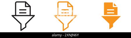 Data filtering icon web design logo set collection in vector Stock Vector