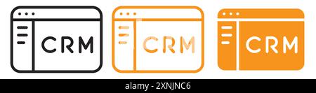 crm icon web design logo set collection in vector Stock Vector