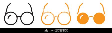 Glasses icon web design logo set collection in vector Stock Vector
