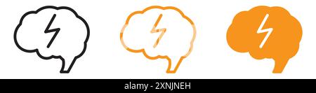 Epilepsy icon web design logo set collection in vector Stock Vector