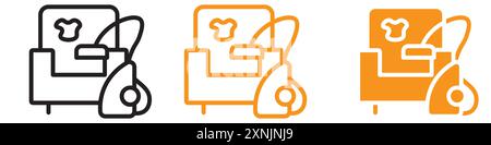 Furniture dry cleaning icon web design logo set collection in vector Stock Vector