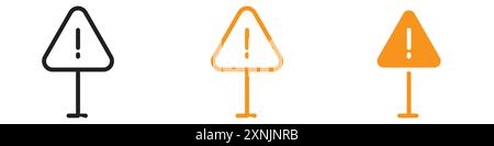 Exclamation danger icon web design logo set collection in vector Stock Vector