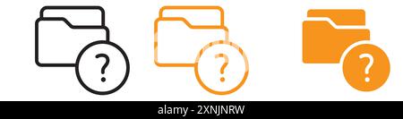 Folder with questionmark icon web design logo set collection in vector Stock Vector