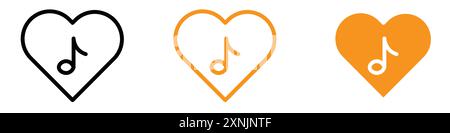 Heard heart note icon (2) web design logo set collection in vector Stock Vector