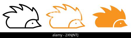 Hedgehog icon web design logo set collection in vector Stock Vector