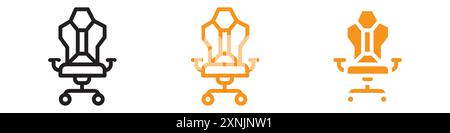 Gaming armchair icon web design logo set collection in vector Stock Vector