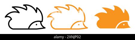 Hegdehog icon (2) web design logo set collection in vector Stock Vector
