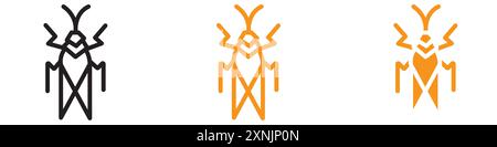 Grasshopper icon web design logo set collection in vector Stock Vector