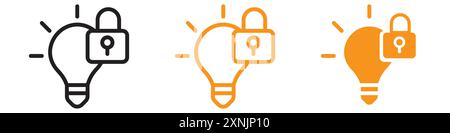 Intellectual property and copyright icon web design logo set collection in vector Stock Vector
