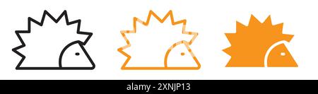 Hegdehog icon web design logo set collection in vector Stock Vector
