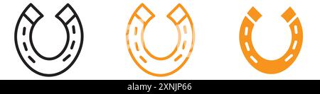 lucky horseshoe icon web design logo set collection in vector Stock Vector