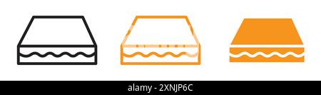 Latex mattress material icon web design logo set collection in vector Stock Vector