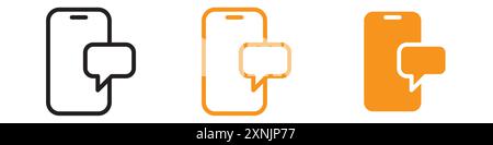 Message phone icon web design logo set collection in vector Stock Vector