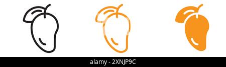 Mango icon web design logo set collection in vector Stock Vector