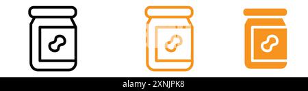 Peanut butter icon web design logo set collection in vector Stock Vector