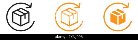 product return Box icon web design logo set collection in vector Stock Vector