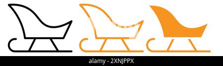 Sled icon web design logo set collection in vector Stock Vector