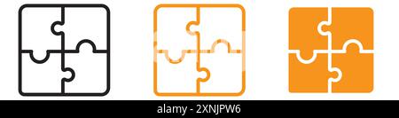 Puzzle icon web design logo set collection in vector Stock Vector