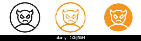 satan evil icon web design logo set collection in vector Stock Vector