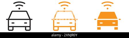 Smart car icon web design logo set collection in vector Stock Vector