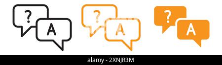 Questions and answers icon web design logo set collection in vector Stock Vector