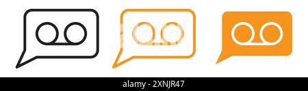Voicemail icon web design logo set collection in vector Stock Vector