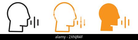 Voice recognition icon web design logo set collection in vector Stock Vector