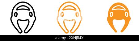 Taekwondo helmet icon web design logo set collection in vector Stock Vector