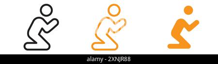 Pray icon web design logo set collection in vector Stock Vector