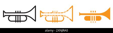 Trumpet icon web design logo set collection in vector Stock Vector