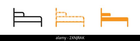 Single bed icon web design logo set collection in vector Stock Vector