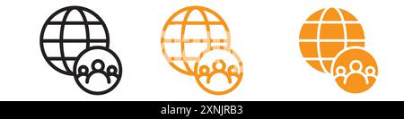 World population icon web design logo set collection in vector Stock Vector