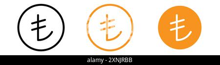 Turkish lira icon web design logo set collection in vector Stock Vector