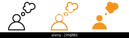 Thinking icon web design logo set collection in vector Stock Vector