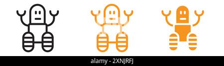 Wheels robot icon web design logo set collection in vector Stock Vector