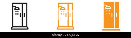 Shower cabin bathroom icon web design logo set collection in vector Stock Vector