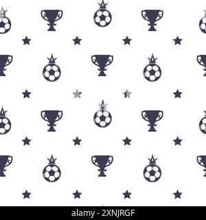 Trophy Soccer Ball Star Pattern Stock Vector