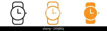 Wristwatch icon web design logo set collection in vector Stock Vector