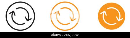 Synchronization icon (2) web design logo set collection in vector Stock Vector