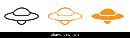 ufo flying icon web design logo set collection in vector Stock Vector