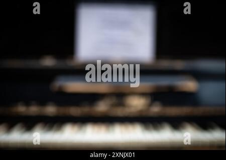 Abstract Art Background of Piano, Musical Creative Background, Piano Day, World Music Day, International Music Day. Lithuania Stock Photo