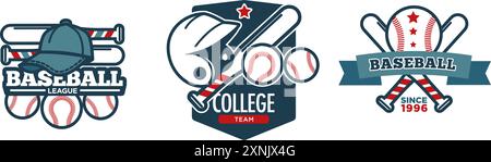 Baseball League Emblem Vector Design Stock Vector