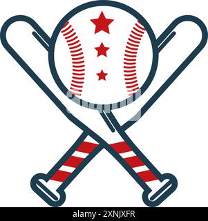 Baseball Crossed Bats Emblem vector Stock Vector