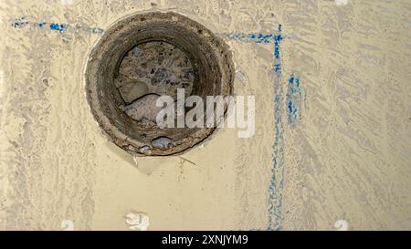 Cement drilling core process close up view Stock Photo