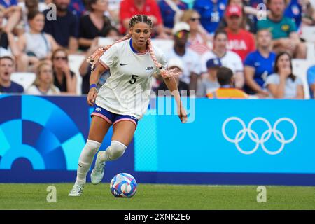 Trinity Rodman (USA), Football, Women&#39;s Group B between Australia and United States during the Olympic Games Paris 2024 on 31 July 2024 at Velodrome stadium in Marseille, France Stock Photo